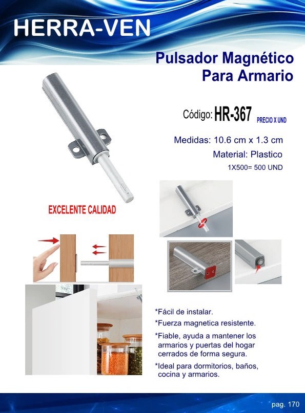 PULS MAGNET P/ARMARIO 10,6X1,3CM