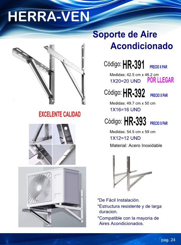 SOPORTE P/AIRE ACONDICIONADO 1.5P 42X46CM PAR