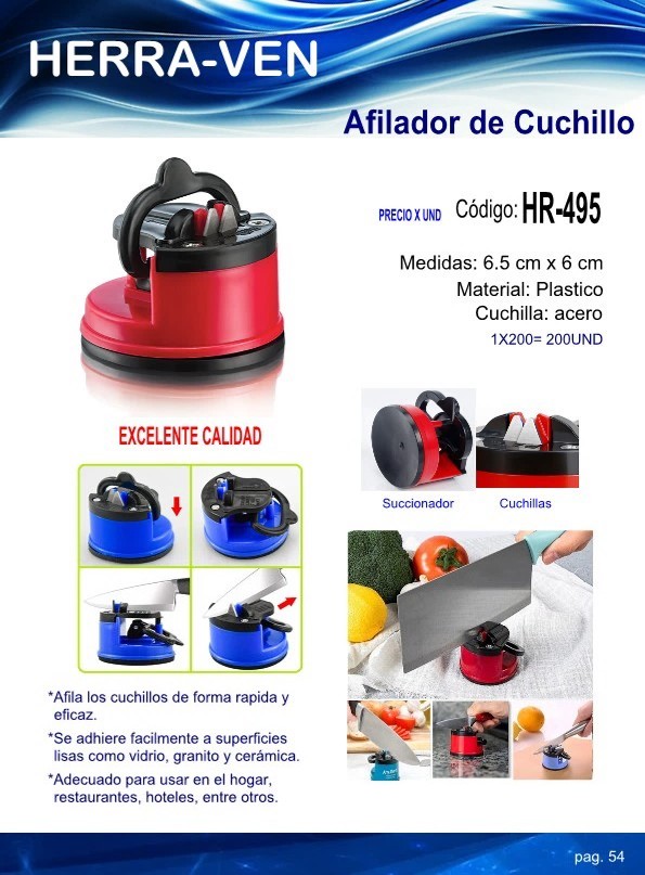 AFILADOR SUCCIONADOR DE CUCHILLO ACERO Y PLASTICO 6,5X6CM