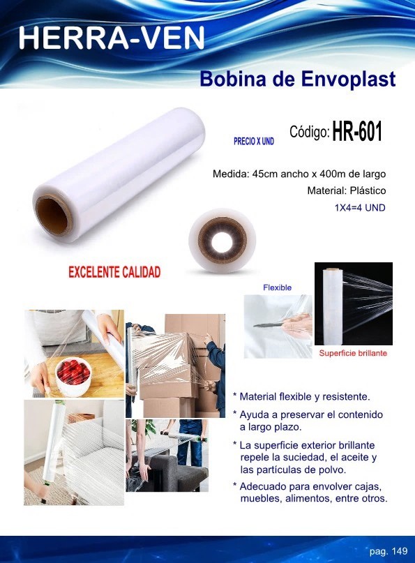 BOBINA DE ENVOPLAST 45CM X 400MTS