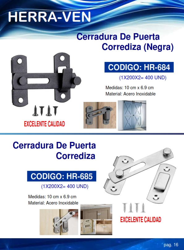SEGURO P/PUERTA CORREDIZA - ACERO CROMADO - 10X6,9CM