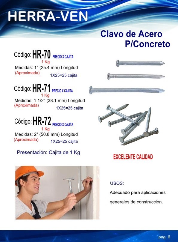 Clavo acero 1  1Kg (430 und aprox)