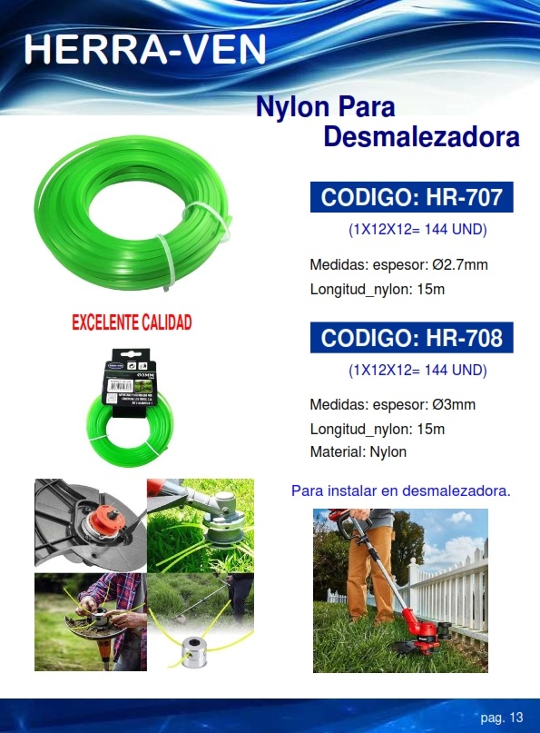 NYLON P/DESMALEZ - 2,7mmX15MTS