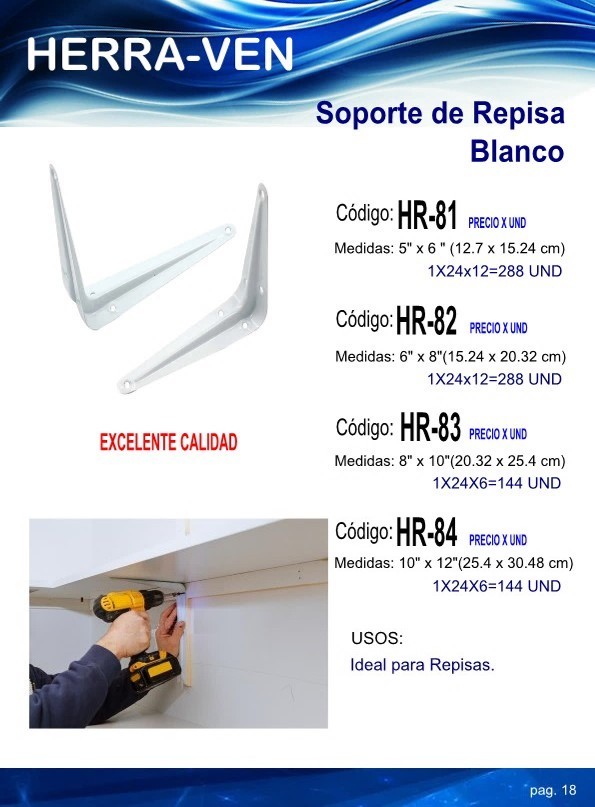 Soporte repisa 8 x 10