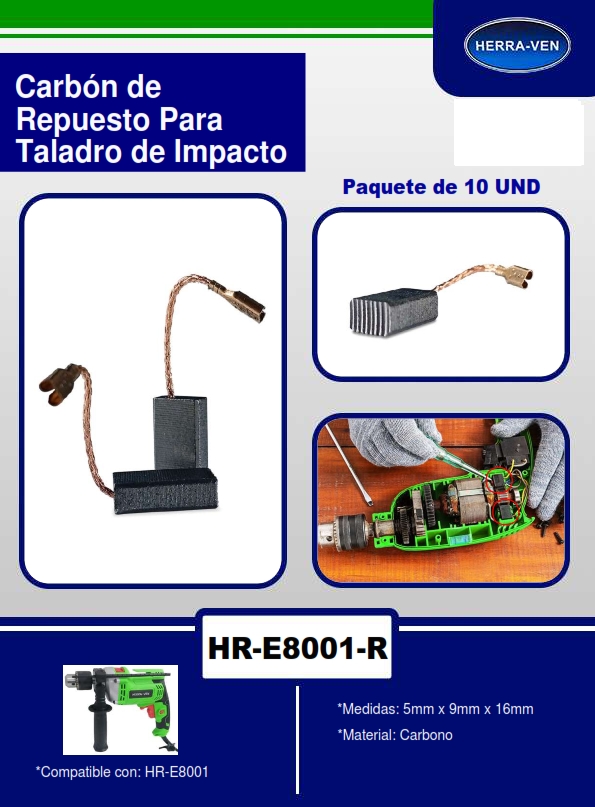 CARBON REPUESTO P/TALADRO HR-E8001 (10UND)