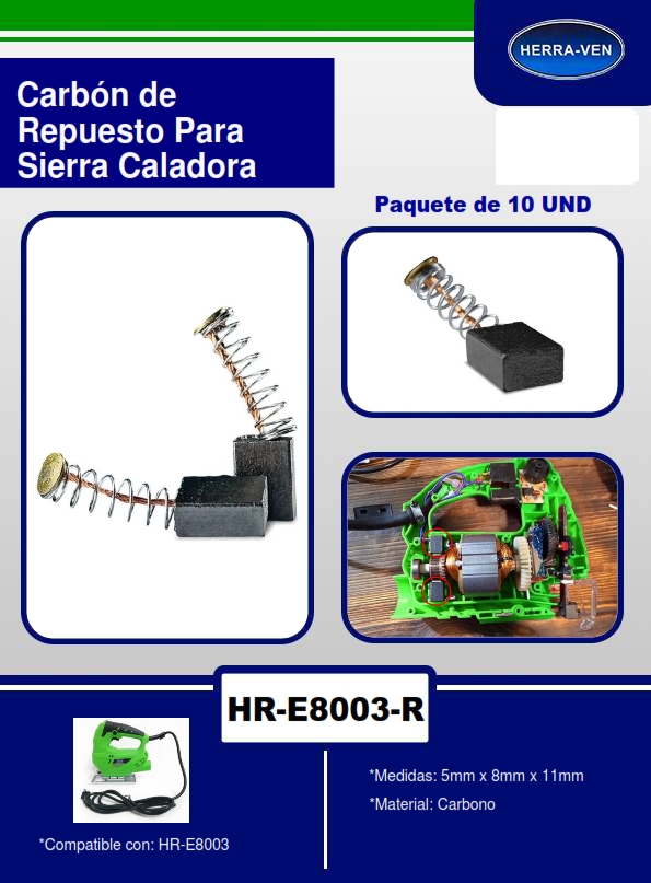CARBON REPUESTO P/CALADORA HR-E8003 (10UND)