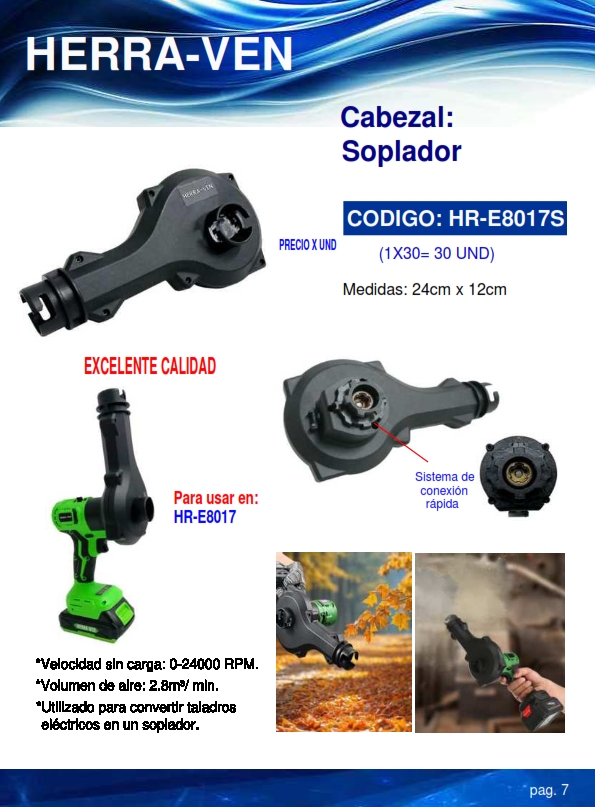 CABEZAL SOPLADOR - 24000 RPM - 2,8M3 X MIN - JUNTO 8017
