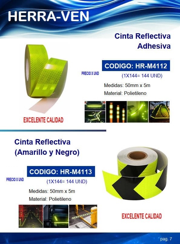 CINTA REFLECTIVA (AMARILLO Y NEGRO) - POLIETILENO - 5CMx5MTS