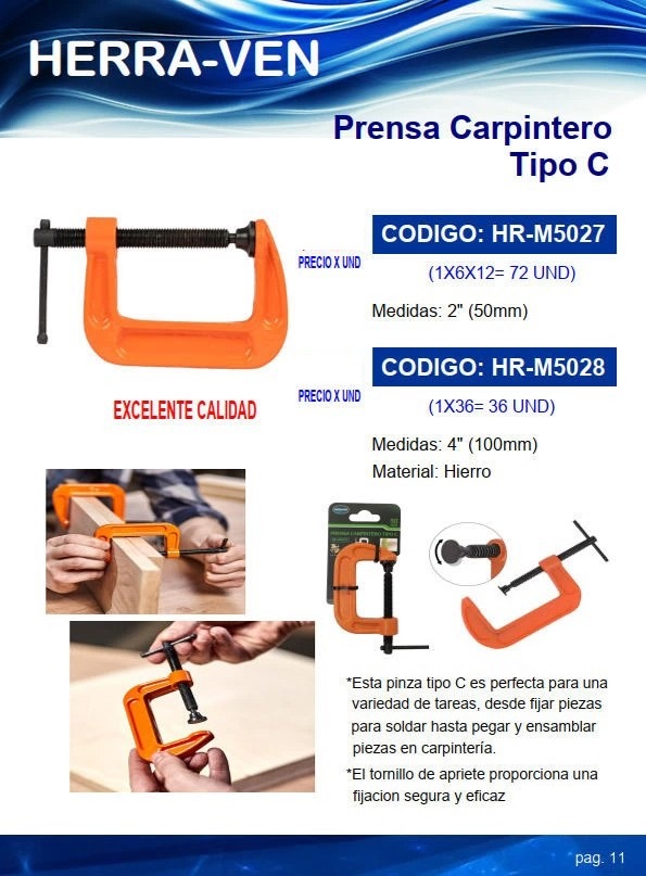 PRENSA SARGENTO CARPINTERO 4"