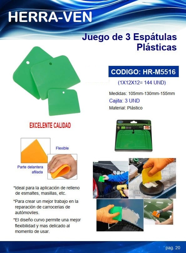 JUEGO DE 3UND - ESPATULAS PLAST - 10-13-15CM