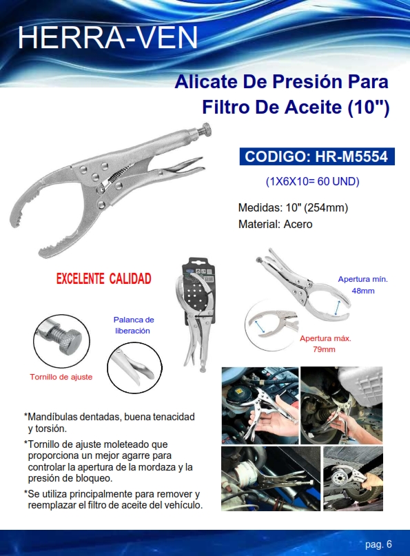ALICATE PRESION TIPO MADIBULA (10") - P/FILTRO ACEITE - META