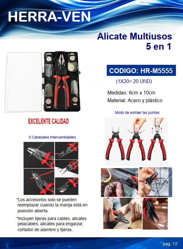 ALICATE MULTIUSOS 5EN1 - 6x10CM - ACERO PLAST