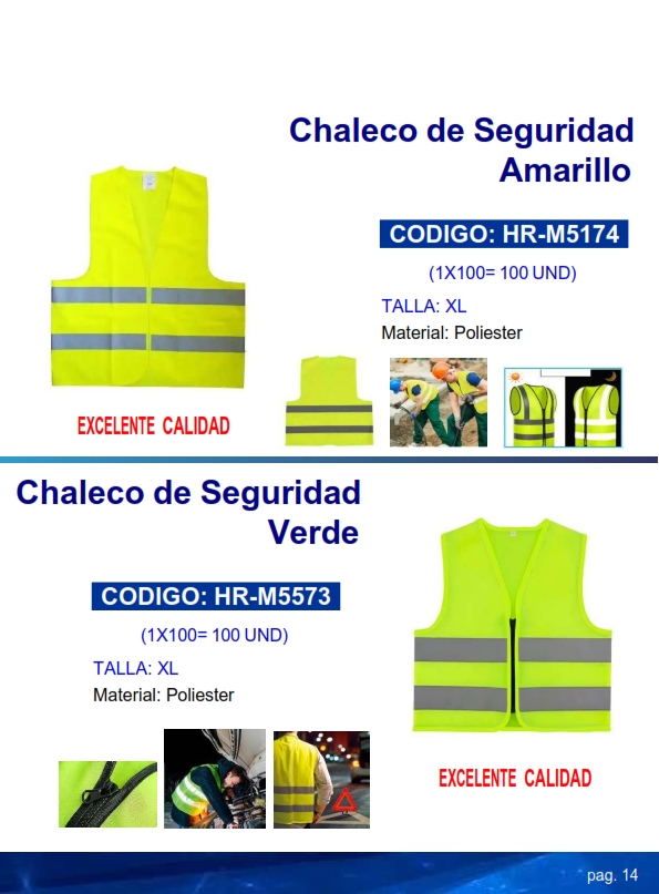 CHALECO SEGURIDAD VERDE POLIESTER  XL
