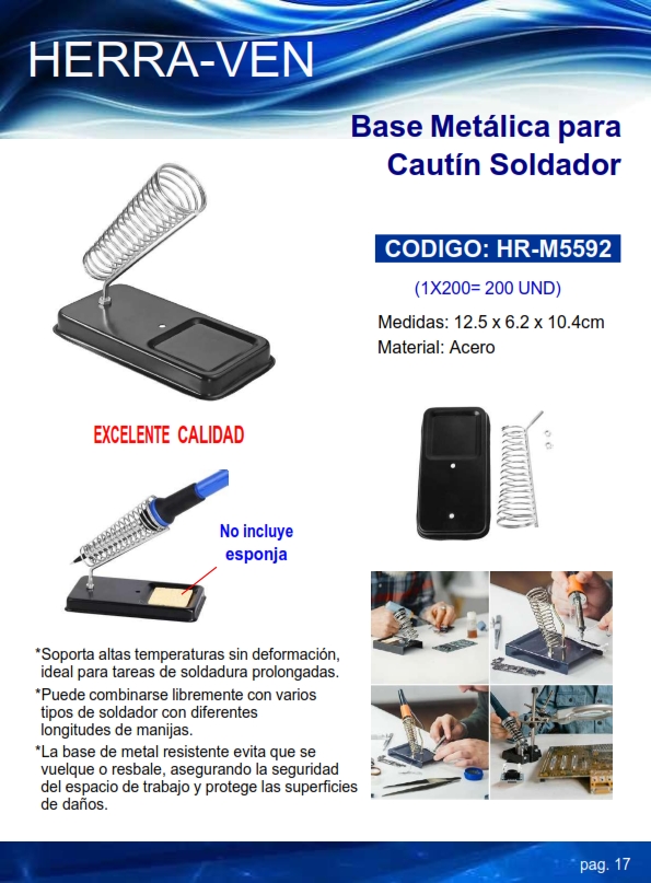 BASE P/CAUTIN - METALICA - 12X10CM