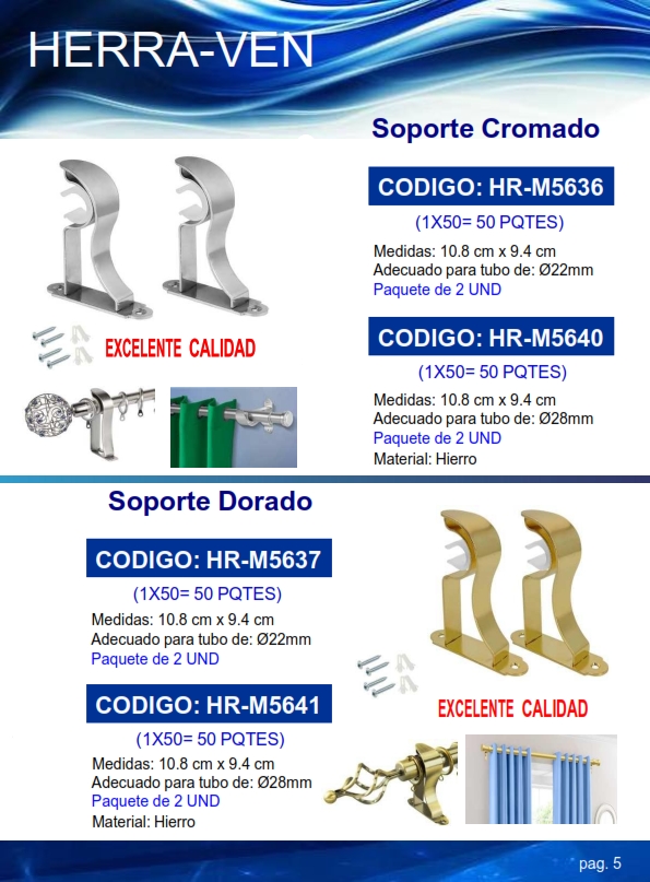 SOPORTE SENC CROMADO - 28MM - (2UND) - HIERRO