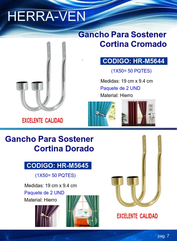 GANCHO P/SOSTENER CORTINA DORADO (2UND) - HIERRO