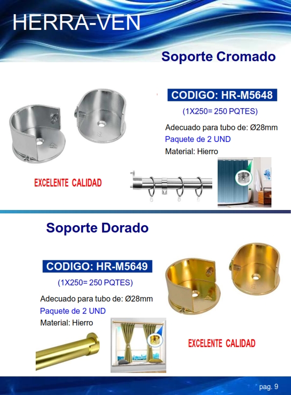 SOPORTE TIPO U - CROMADO - 28MM - (2 UND) - HIERRO