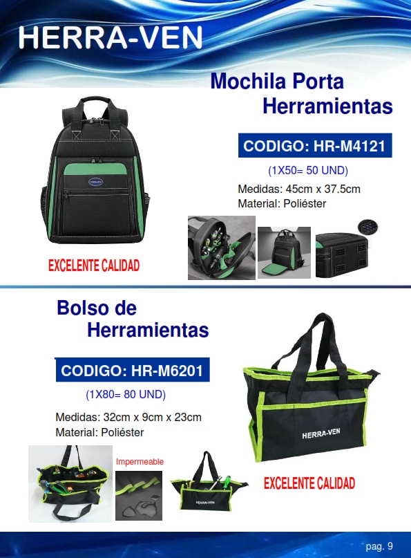 BOLSO PORTA-HERRAMIENTAS - POLIESTER - 32X23CM