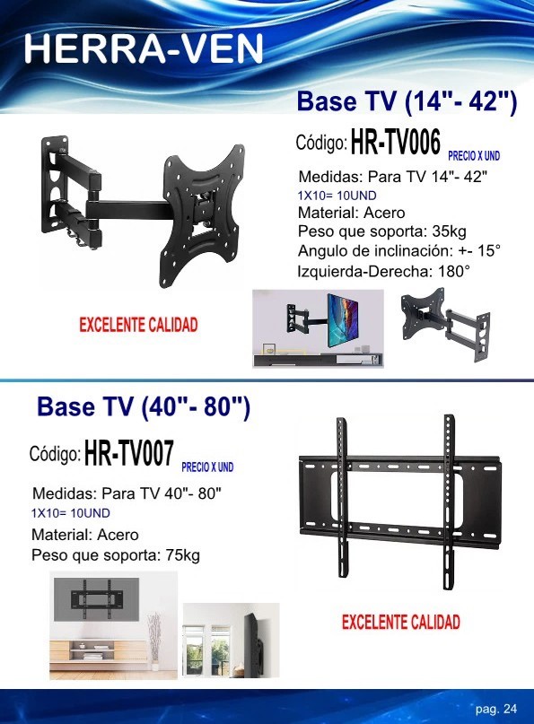 BASE TV (40¨- 80¨) ACERO - MAX 75KG