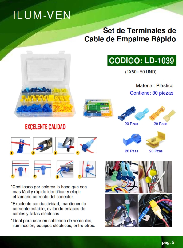 SET TERMINALES EMPLAME RAPIDO - 80 PIEZAS - PLAST