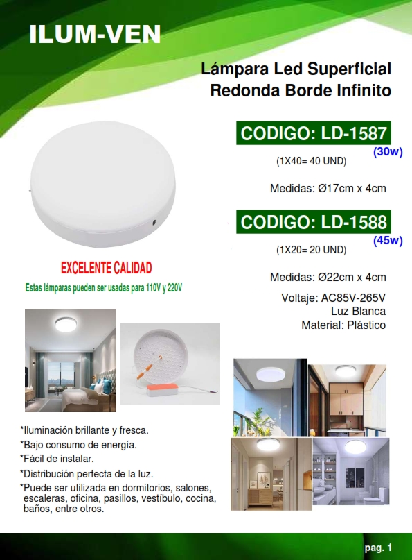 LAMP RED BLANCA SUPERF INFINITO - 45W - 6500K - 22X4CM - PLA