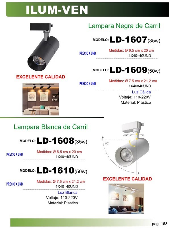 LAMP BLANCA PLAST P/CARRIL 50W - 6500K - 7,5X21CM - 110/220V