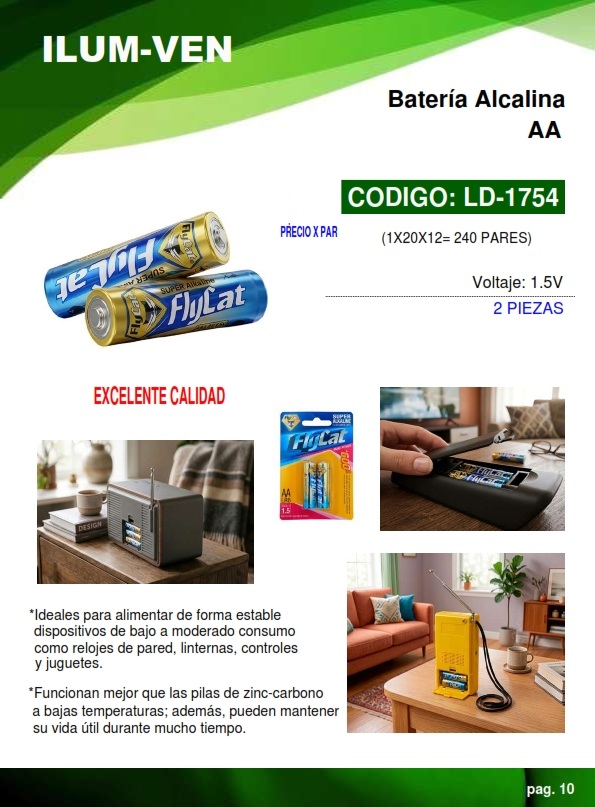 BATERIA ALKALINA AA  - 1,5V - PAR