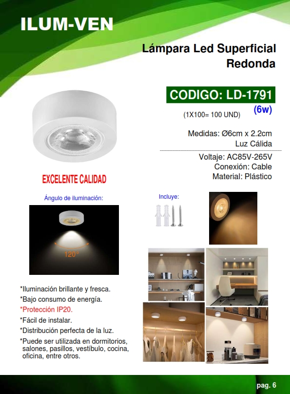 LAMP P/SUP RED - 3500K - 6W - 4,4CM - IP20 - PLAST