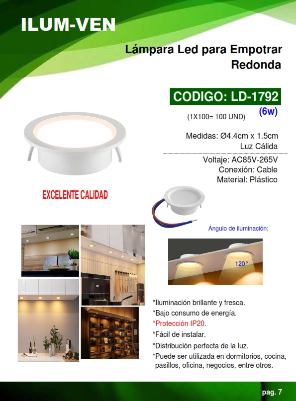 LAMP P/EMP RED - 3500K - 6W - 4,4CM - IP20 - PLAST