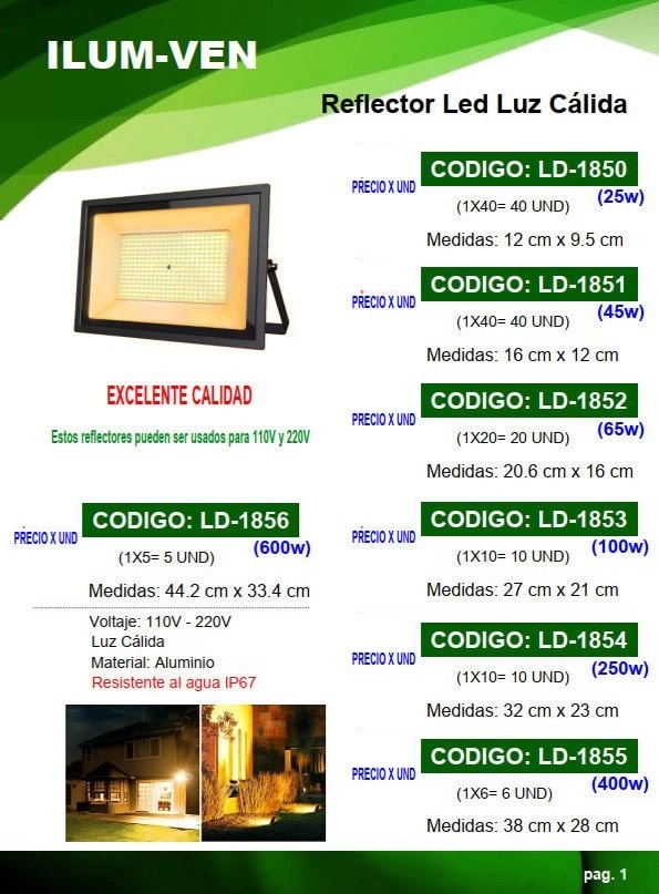 REFLEC LED TAB 600W - CALIDA - 44X33CM - 110-220V - ALUM - I