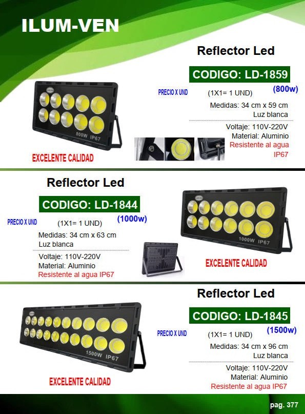 REFLECTOR LED COB INDUST 800W - LUZ BLANCA - ALUM - 110-220V