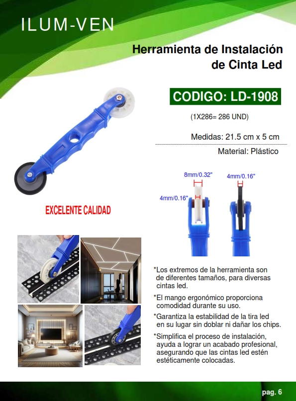 HERRAMIENTA P/INSTALAR CINTA LED - DOBLE RODILLO - PLAST