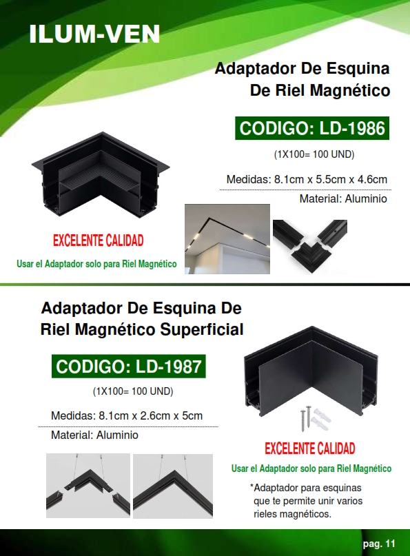 ADAPTAD ESQ P/RIEL MAG EMPOT - ALUM