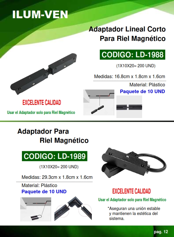 ADAPTAD LINEAL P/RIEL MAG - ALUM - (10UND)