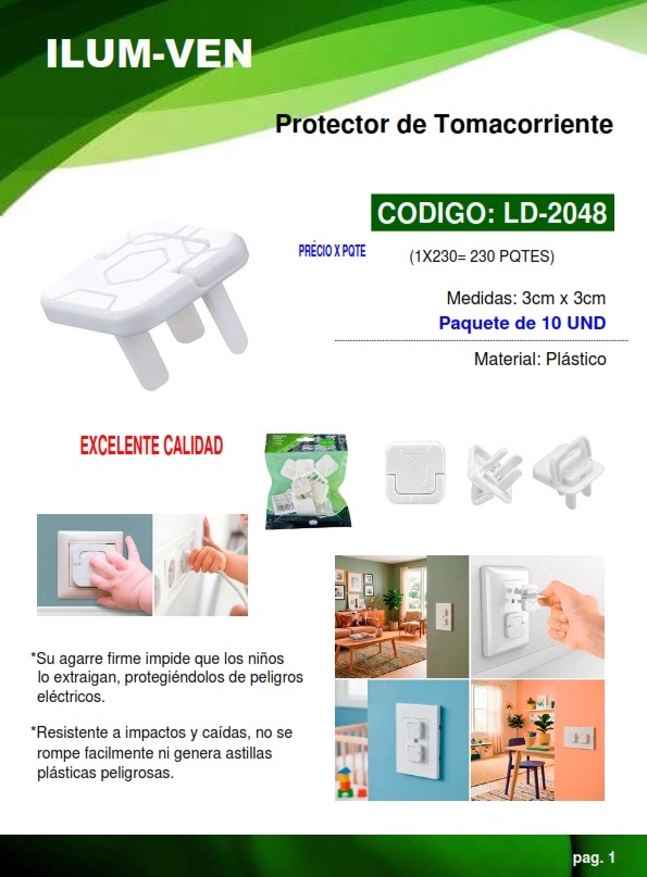 PROTECTOR P/TOMA CORRIENTES - PLAST - PROTEC INFANT - 3X3CM 