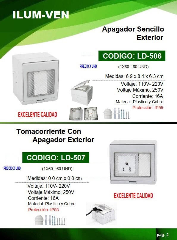 APAGADOR + TOMA P/EXTERIORES SUPERFICIAL C/TAPA - 15A IP65 -