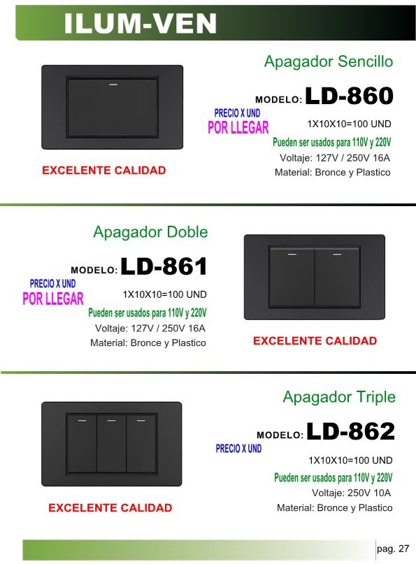 APAGADOR TRIPLE NEGRO
