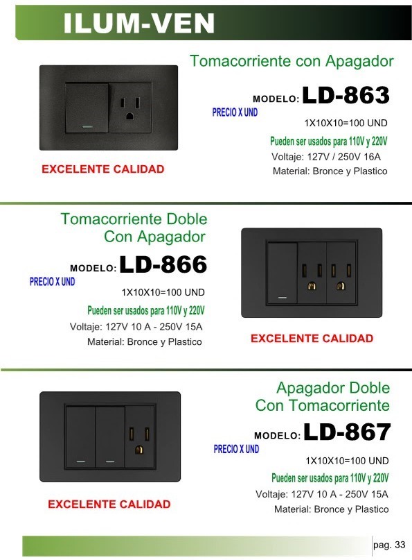 APAGADOR DOBLE C/TOMACORRIENTE SENCLL C/TIERRA NEGRO