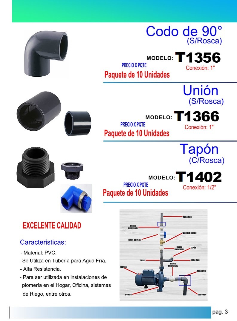 CODO 90° 1 (S/ROSCA) (PAQ 10 UNIDADES)