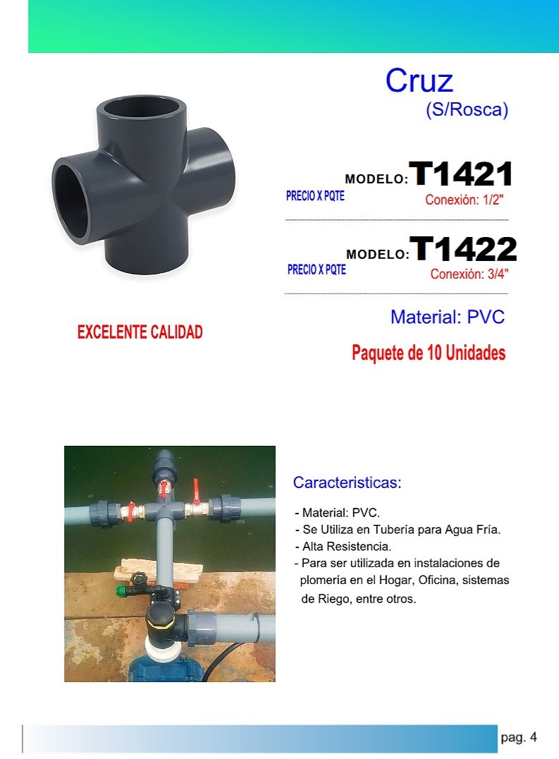 CRUZ PVC PRES 1/2 CXCXCXC (PAQ 10UND)