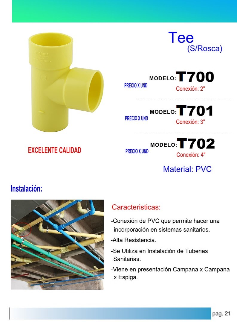 TEE 4 PVC ALTA RESISTENCIA