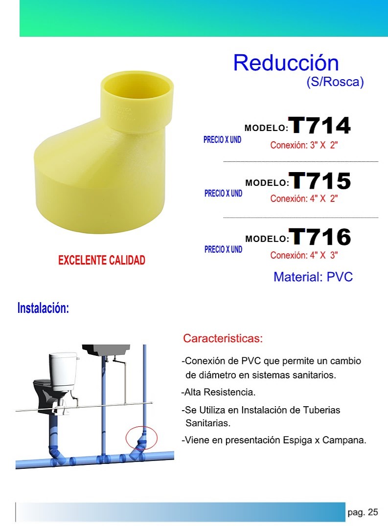 REDUCCION 4 X 3 PVC ALTA RESISTENCIA