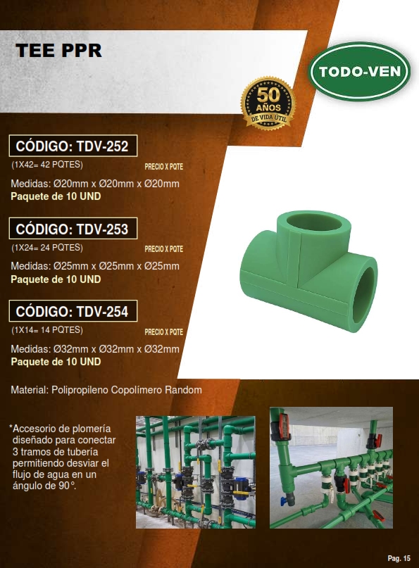 TEE PPR - 32MM - 10UND