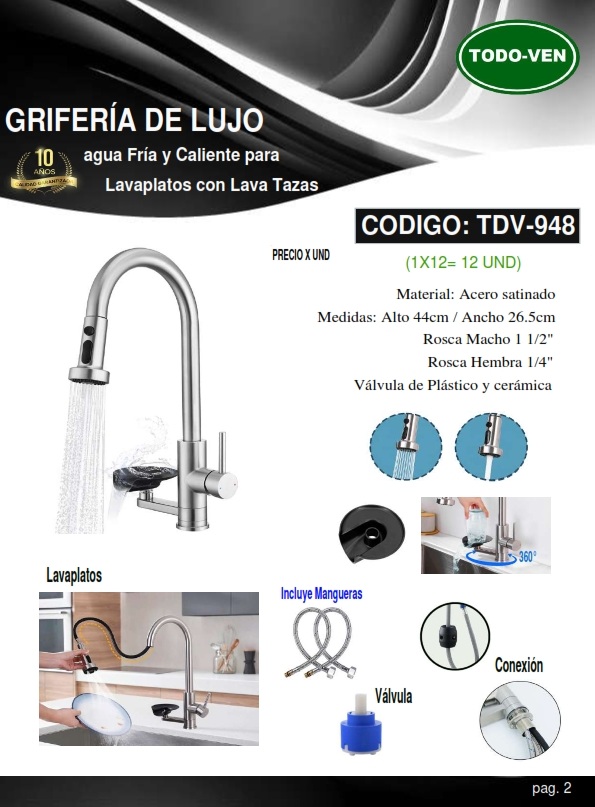 GRIF LAVAPL/CL/FR 44X26CM - C/LAVATAZA - P/EXTRAIBLE - ACERO