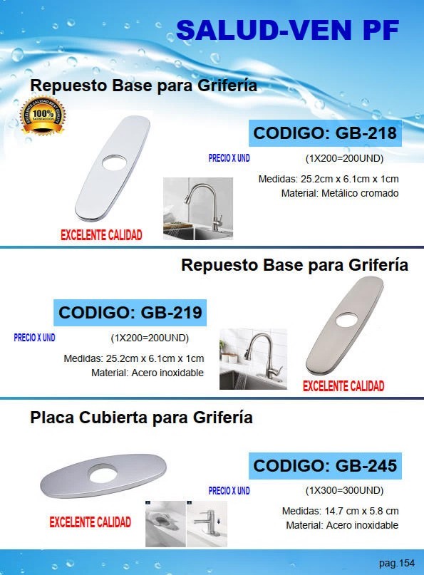 BASE P/GRIFERIA ACERO CROMADO 14,7X5,8 CM