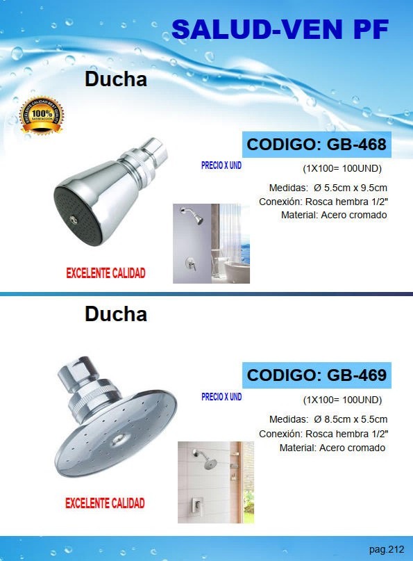 DUCHA ACERO 5,5X9,5CM - 1/2 - S/TUBO