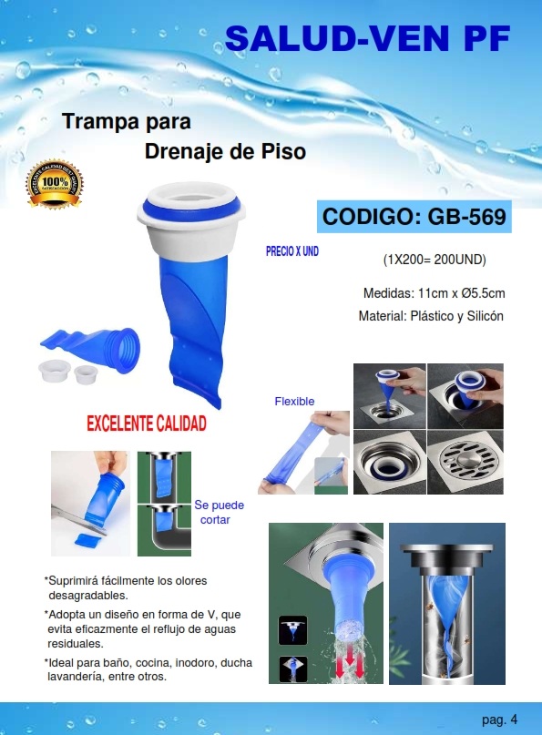 TRAMPA P/DRENAJE PISO - 11X5CM - PLAST SILICON
