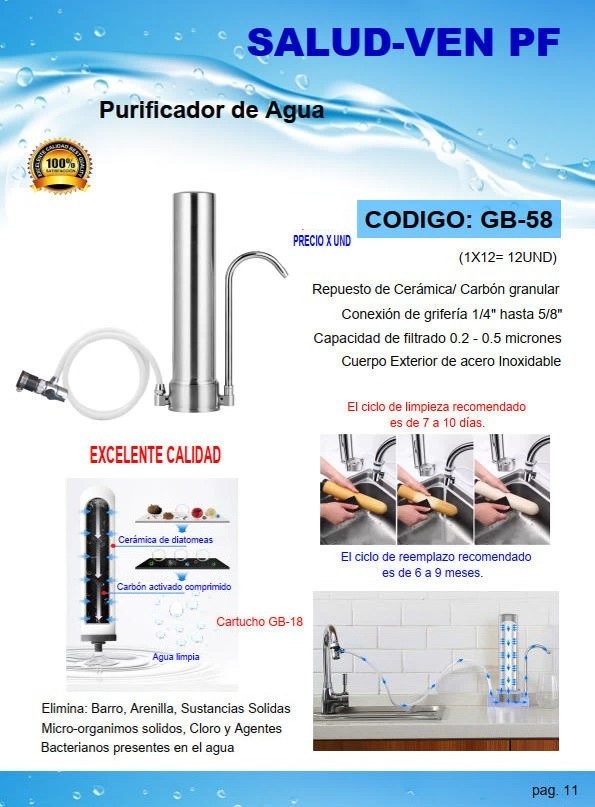 FILTRO PURIFICADOR 10" - ACERO INOX - 0,2-0,5 MICRONES - (US