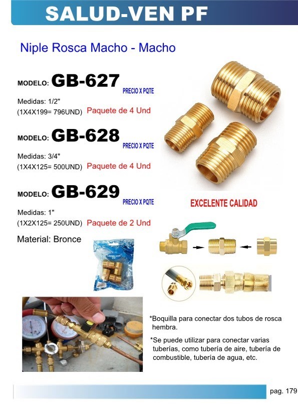 NIPLE CORRIDO M-M 1" BRONCE (2UND)
