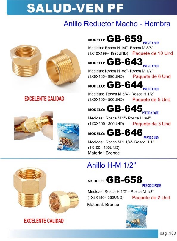 ANILLO H-M 1/2" BRONCE (2UND)